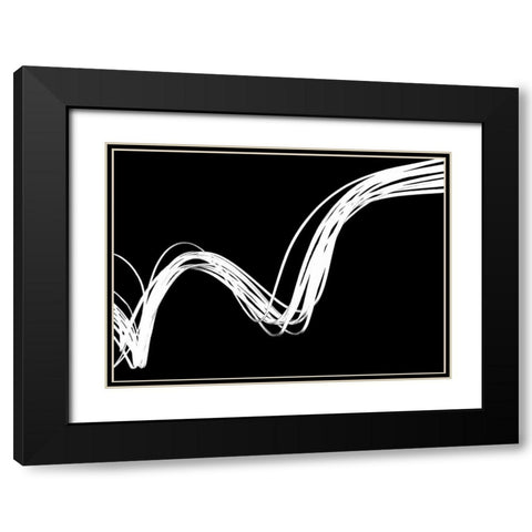 Swirls Reverse I Black Modern Wood Framed Art Print with Double Matting by Burkhart, Monika