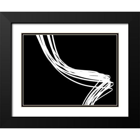 Swirls Reverse II Black Modern Wood Framed Art Print with Double Matting by Burkhart, Monika