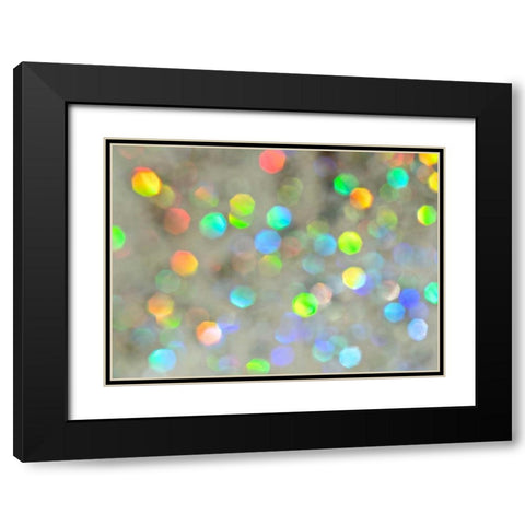 Glitter Bokeh IV Black Modern Wood Framed Art Print with Double Matting by Burkhart, Monika