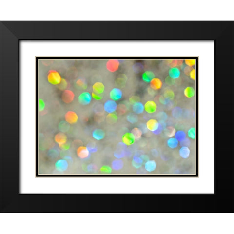 Glitter Bokeh IV Black Modern Wood Framed Art Print with Double Matting by Burkhart, Monika