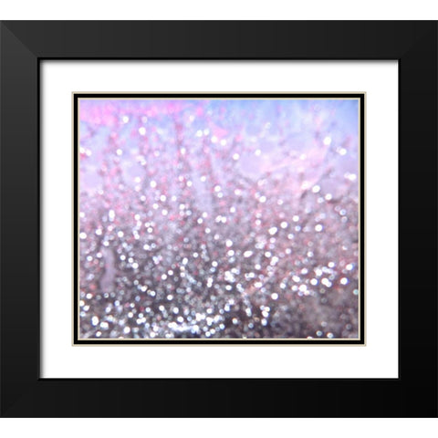Pink Glitter Black Modern Wood Framed Art Print with Double Matting by Burkhart, Monika