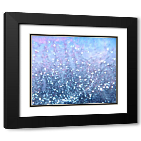 Blue Glitter I Black Modern Wood Framed Art Print with Double Matting by Burkhart, Monika