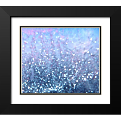 Blue Glitter I Black Modern Wood Framed Art Print with Double Matting by Burkhart, Monika