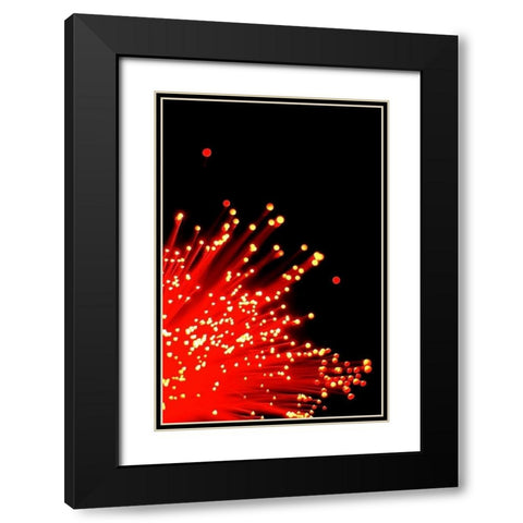 Fire Burst I Black Modern Wood Framed Art Print with Double Matting by Burkhart, Monika