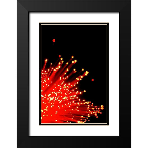 Fire Burst I Black Modern Wood Framed Art Print with Double Matting by Burkhart, Monika