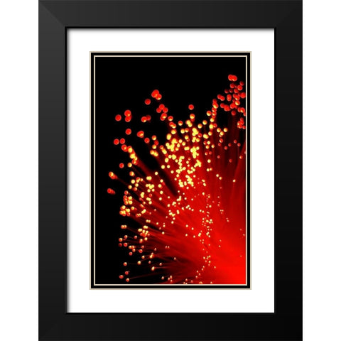 Fire Burst II Black Modern Wood Framed Art Print with Double Matting by Burkhart, Monika