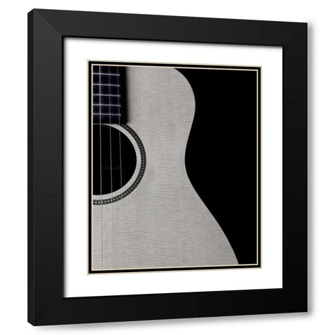 Guitar Curves Black Modern Wood Framed Art Print with Double Matting by Burkhart, Monika