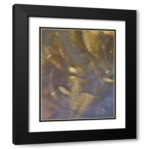 Gold Brushed Metal II Black Modern Wood Framed Art Print with Double Matting by Burkhart, Monika