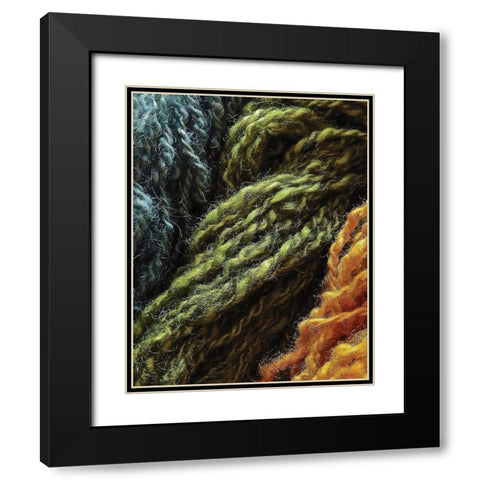 Twisted Yarn II Black Modern Wood Framed Art Print with Double Matting by Burkhart, Monika