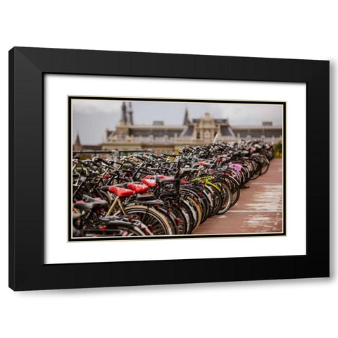 Amsterdams Fietsflat V Black Modern Wood Framed Art Print with Double Matting by Berzel, Erin