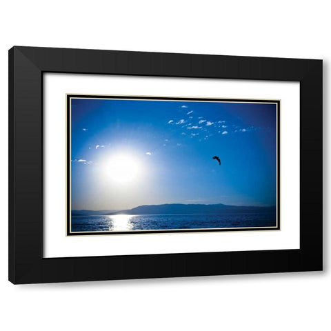 Flathead Lake Black Modern Wood Framed Art Print with Double Matting by Berzel, Erin