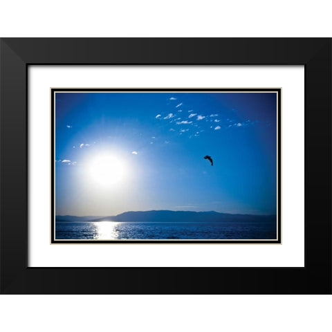 Flathead Lake Black Modern Wood Framed Art Print with Double Matting by Berzel, Erin