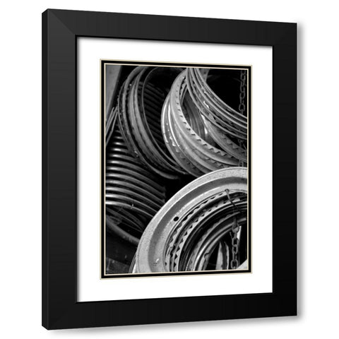 Antique Car Parts Black Modern Wood Framed Art Print with Double Matting by Berzel, Erin