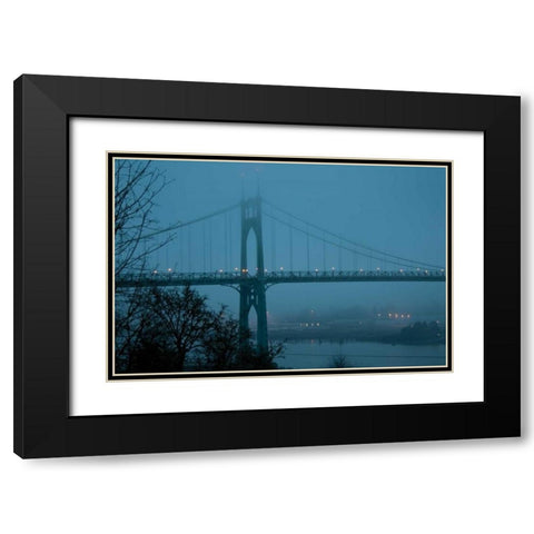 St. Johns Bridge III Black Modern Wood Framed Art Print with Double Matting by Berzel, Erin