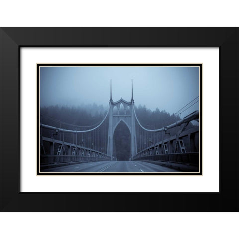 Westbound on the Bridge I Black Modern Wood Framed Art Print with Double Matting by Berzel, Erin