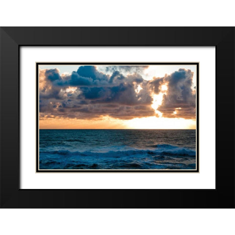 Depoe Bay Sunset II Black Modern Wood Framed Art Print with Double Matting by Berzel, Erin