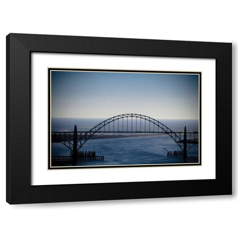 Yaquina Bay Bridge I Black Modern Wood Framed Art Print with Double Matting by Berzel, Erin