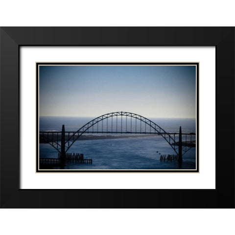 Yaquina Bay Bridge I Black Modern Wood Framed Art Print with Double Matting by Berzel, Erin