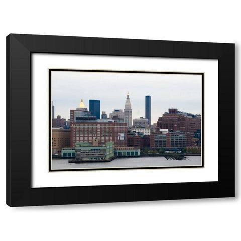 NYC Pier V7 I Black Modern Wood Framed Art Print with Double Matting by Berzel, Erin
