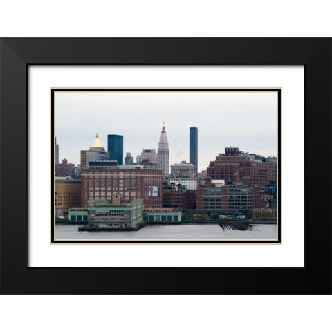 NYC Pier V7 I Black Modern Wood Framed Art Print with Double Matting by Berzel, Erin