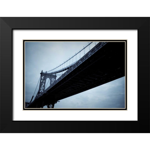 Manhattan Bridge I Black Modern Wood Framed Art Print with Double Matting by Berzel, Erin