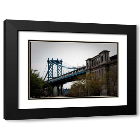 Manhattan Bridge II Black Modern Wood Framed Art Print with Double Matting by Berzel, Erin