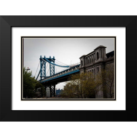 Manhattan Bridge II Black Modern Wood Framed Art Print with Double Matting by Berzel, Erin