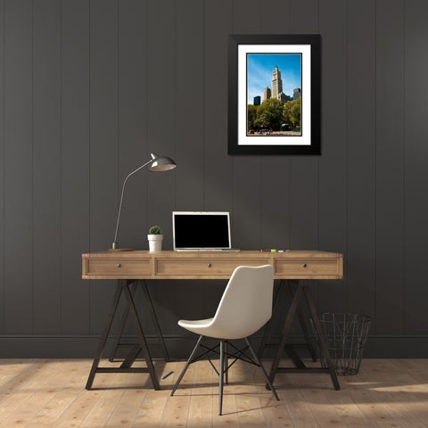 The Woolworth Building Black Modern Wood Framed Art Print with Double Matting by Berzel, Erin