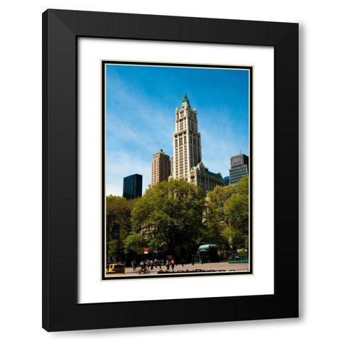 The Woolworth Building Black Modern Wood Framed Art Print with Double Matting by Berzel, Erin