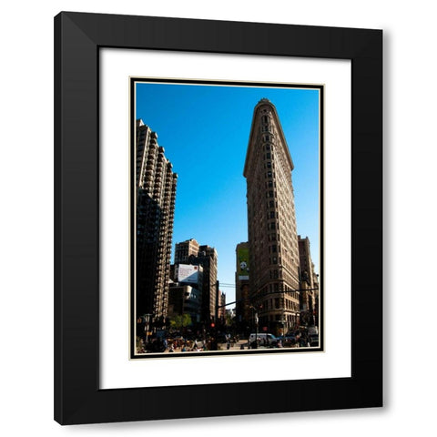 Flatiron Building Black Modern Wood Framed Art Print with Double Matting by Berzel, Erin