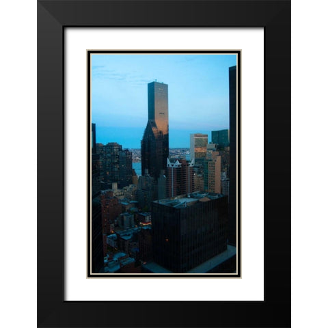 Trump World Tower II Black Modern Wood Framed Art Print with Double Matting by Berzel, Erin