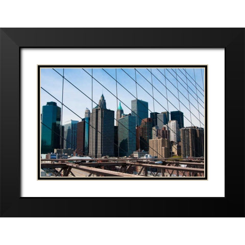 Brooklyn Bridge III Black Modern Wood Framed Art Print with Double Matting by Berzel, Erin
