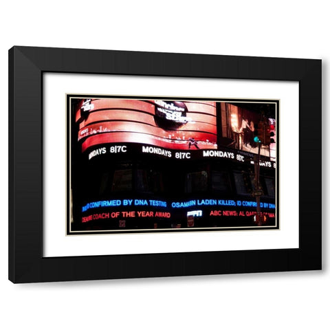 News in Times Square I Black Modern Wood Framed Art Print with Double Matting by Berzel, Erin
