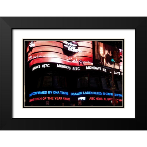 News in Times Square I Black Modern Wood Framed Art Print with Double Matting by Berzel, Erin