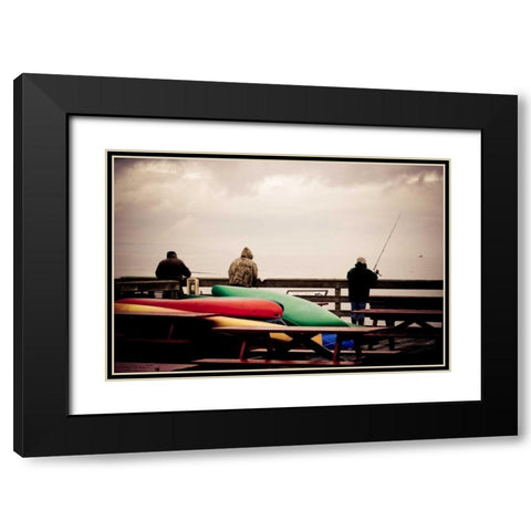 Coupeville Wharf II Black Modern Wood Framed Art Print with Double Matting by Berzel, Erin