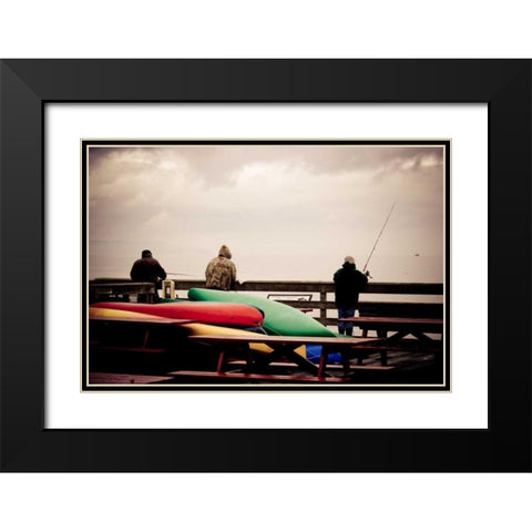 Coupeville Wharf II Black Modern Wood Framed Art Print with Double Matting by Berzel, Erin