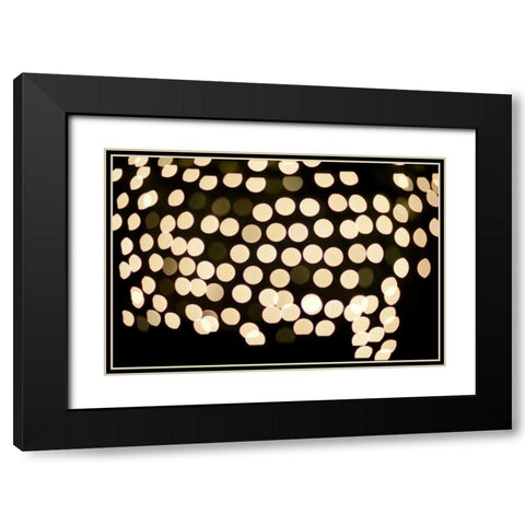 Golden Bokeh I Black Modern Wood Framed Art Print with Double Matting by Berzel, Erin