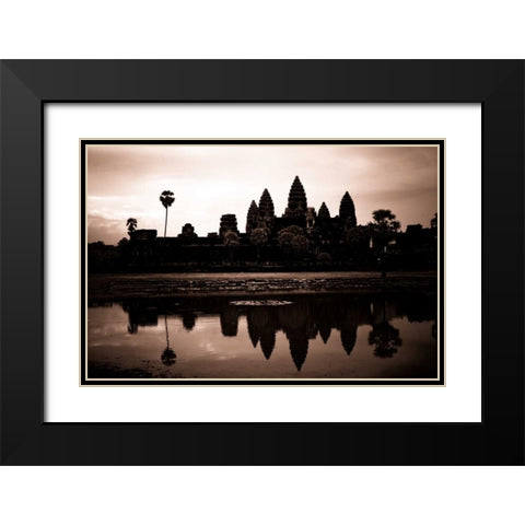 Sepia Sunrise I Black Modern Wood Framed Art Print with Double Matting by Berzel, Erin