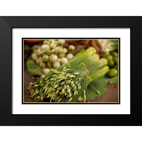 Cambodia Market I Black Modern Wood Framed Art Print with Double Matting by Berzel, Erin