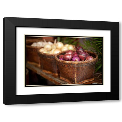 Cambodia Market II Black Modern Wood Framed Art Print with Double Matting by Berzel, Erin