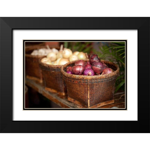 Cambodia Market II Black Modern Wood Framed Art Print with Double Matting by Berzel, Erin