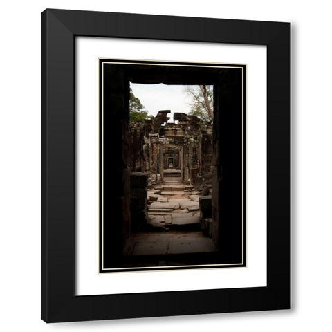Preah Khan Doorway II Black Modern Wood Framed Art Print with Double Matting by Berzel, Erin