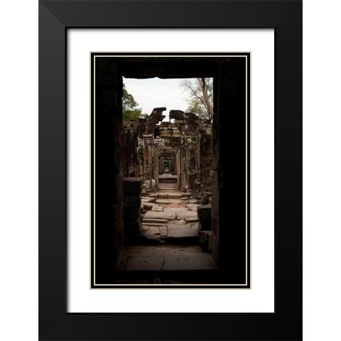 Preah Khan Doorway II Black Modern Wood Framed Art Print with Double Matting by Berzel, Erin