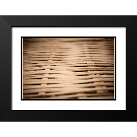 Bamboo Weave Black Modern Wood Framed Art Print with Double Matting by Berzel, Erin
