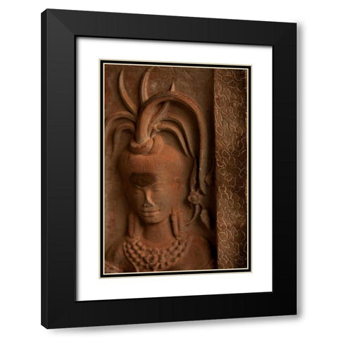 Apsara Detail Black Modern Wood Framed Art Print with Double Matting by Berzel, Erin