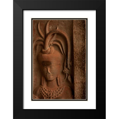 Apsara Detail Black Modern Wood Framed Art Print with Double Matting by Berzel, Erin