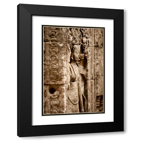 Apsara at Bayon Black Modern Wood Framed Art Print with Double Matting by Berzel, Erin