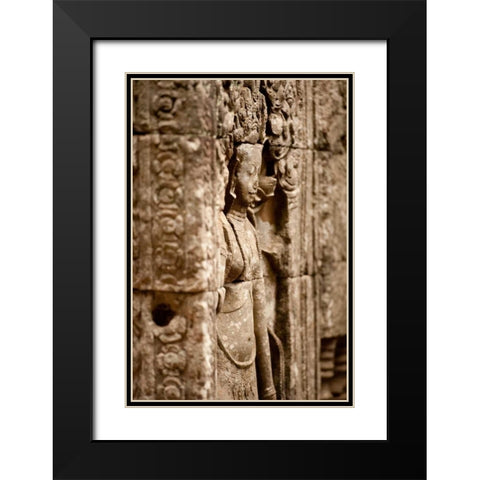 Apsara at Bayon Black Modern Wood Framed Art Print with Double Matting by Berzel, Erin
