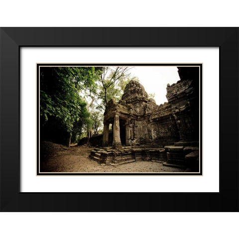 Preah Khan I Black Modern Wood Framed Art Print with Double Matting by Berzel, Erin
