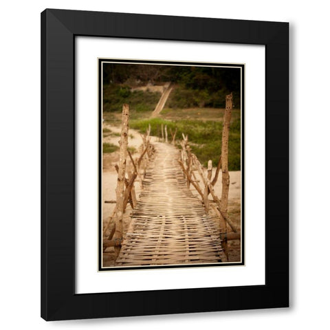 Bamboo Bridge Black Modern Wood Framed Art Print with Double Matting by Berzel, Erin